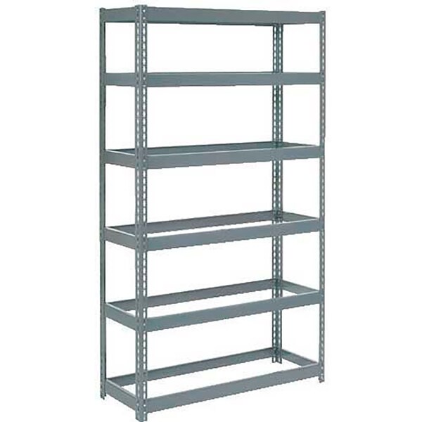 Extra Heavy Duty Shelving 48W x 18D x 72H With 6 Shelves, No Deck, Gray